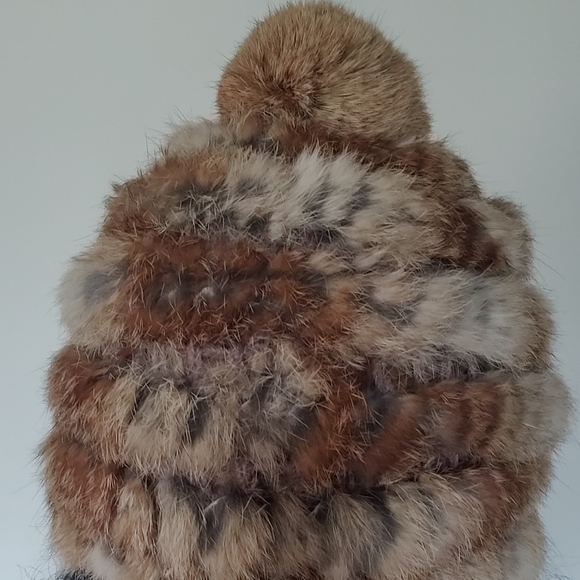 Genuine Rabbit Fur Woven Beanie Hat by Pleau Boutique - Picture 9 of 12